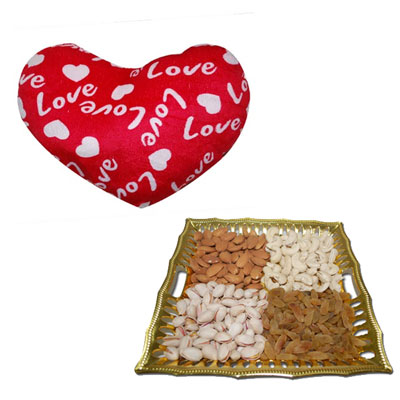 "Heart Shape Pillow - PST -926, Dryfruit Thali - Click here to View more details about this Product